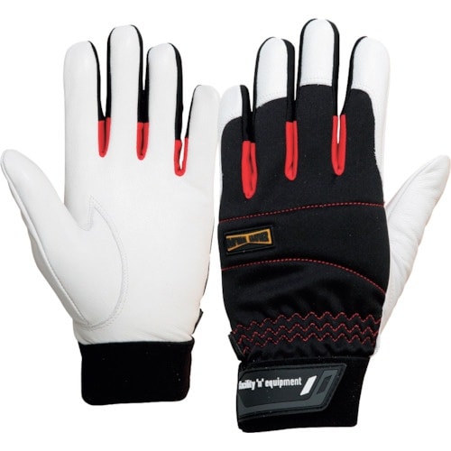 おたふく 超重作業用 牛革手袋 ホワイト S