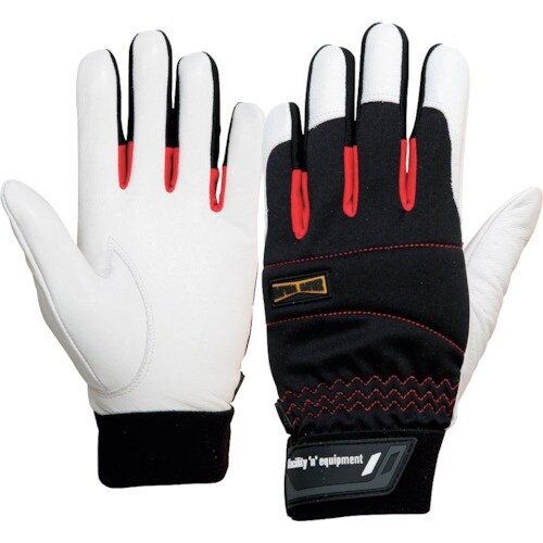 おたふく 超重作業用 牛革手袋 ホワイト M