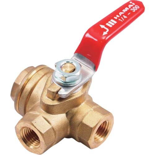 HAMAI 黄銅製3方ボールバルブ