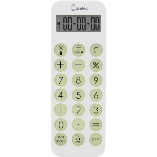 dretec 電卓・ライト付バイブタイマー ホワイ