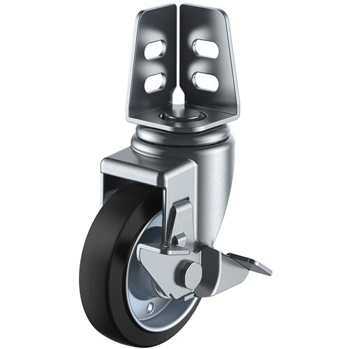 ユーエイ アングル 自在 キャスター ゴム 車輪径