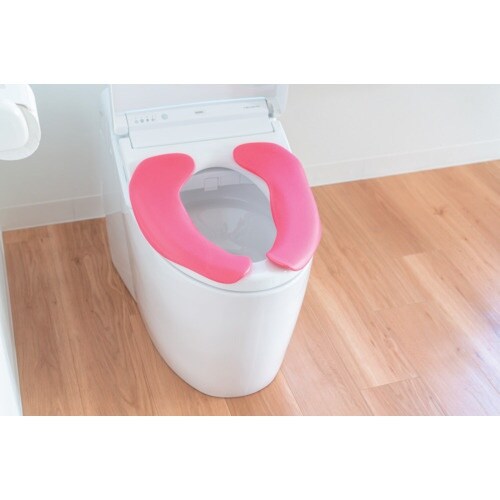オカ 拭けるらくらく便座クッション ピンク