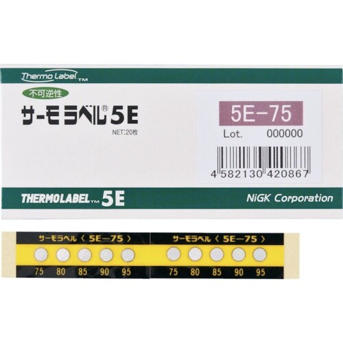 日油技研 サーモラベル5点表示屋外対応型 不可逆性