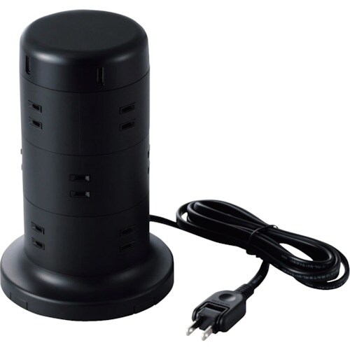 ELECOM タワー型タップ 12個口 雷サージ付