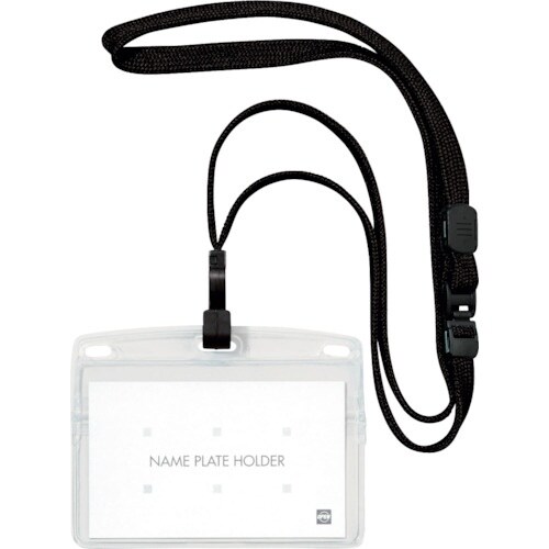 OP 吊り下げ名札 フック式 ヨコ名刺 10枚 黒