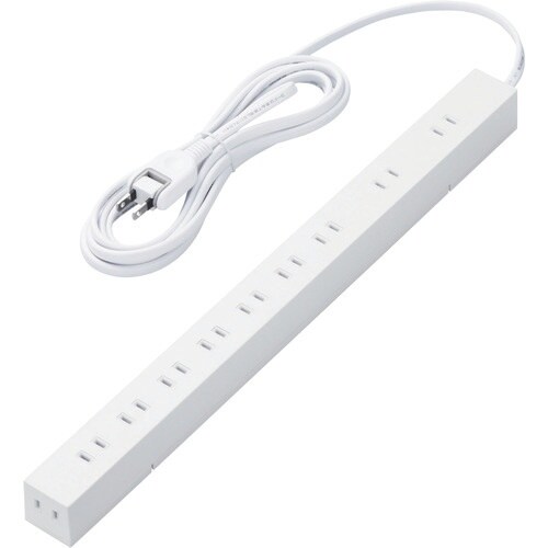 ELECOM 10口タップ 2P 3m ホワイト
