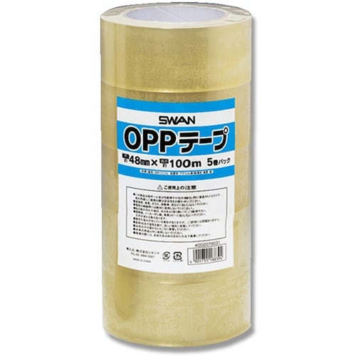 スワン OPPテープ 5巻パック 48×100 透