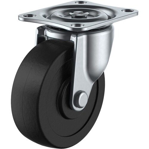 ユーエイ プレート式 自在 キャスター ゴム 車輪