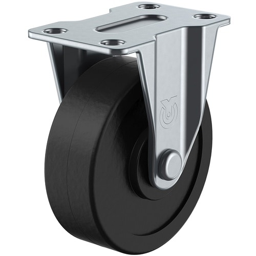 ユーエイ プレート式 固定 キャスター ゴム 車輪