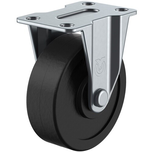 ユーエイ プレート式 固定 キャスター ゴム 車輪