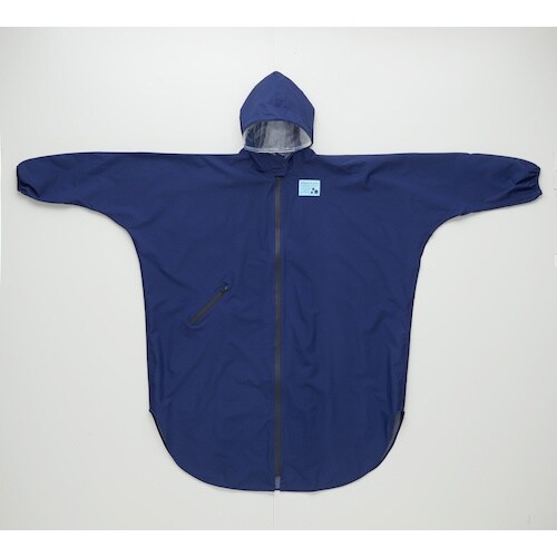 アイメディア ゆったり防水レインコート ネイビー