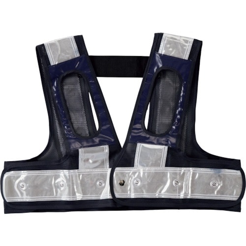 緑十字 フルハーネス用LEDベスト 紺メッシュ地/
