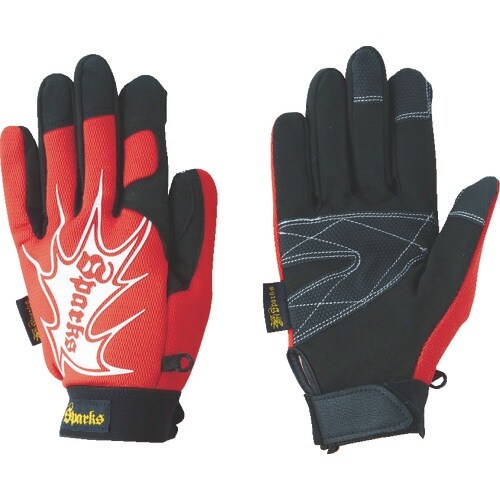 川西 合皮手袋 スパークス レッド Mサイズ