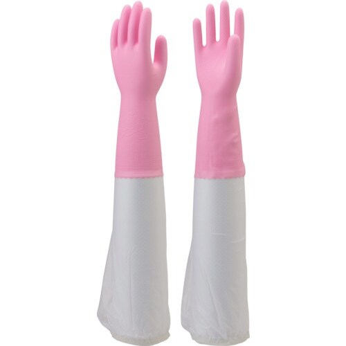 SHOWA 腕カバー付手袋厚手 No140 ピンク