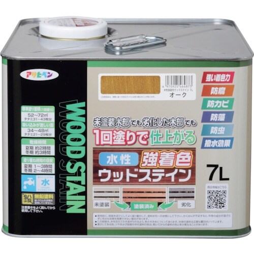 アサヒペン 水性強着色ウッドステイン 7L オーク