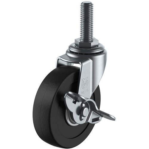 ユーエイ ねじ込み式 自在 キャスター ゴム 車輪