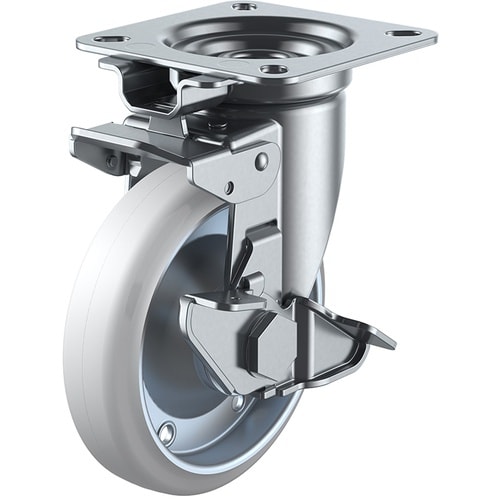 ユーエイ プレート式 自在 キャスター 耐油ゴム