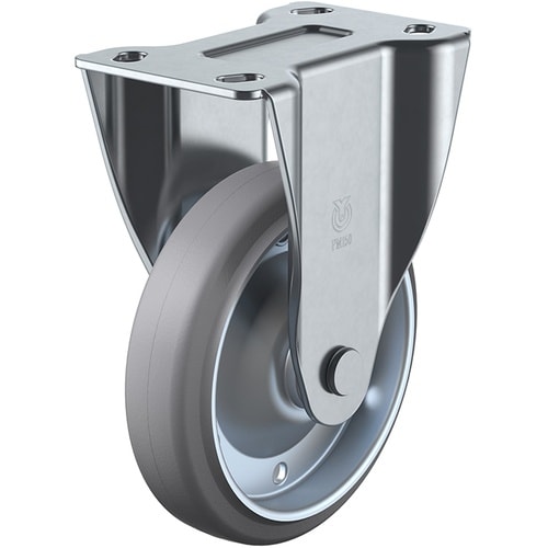 ユーエイ プレート式 固定 キャスター グレーゴム