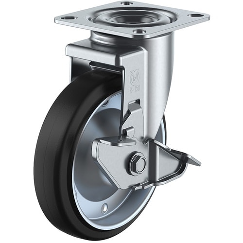 ユーエイ プレート式 自在 キャスター ゴム 車輪