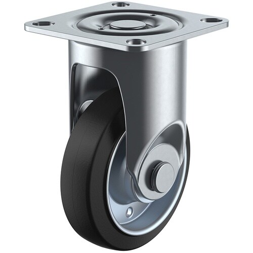 ユーエイ プレート式 固定 キャスター ゴム 車輪