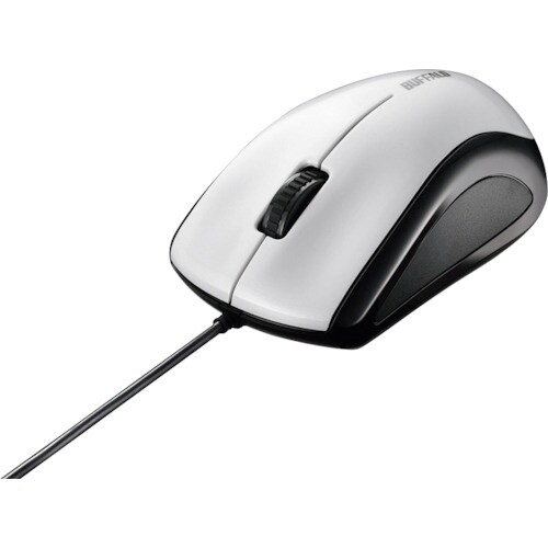 BUFFALO 有線レーザー式マウス 静音/3ボタ