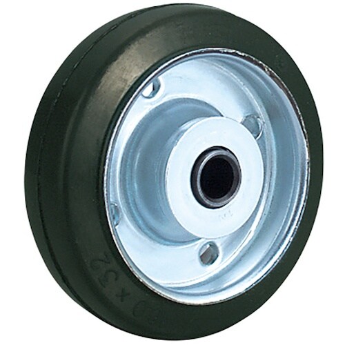 ユーエイ 車輪 鋼板ホイルゴム車輪 150径 車軸