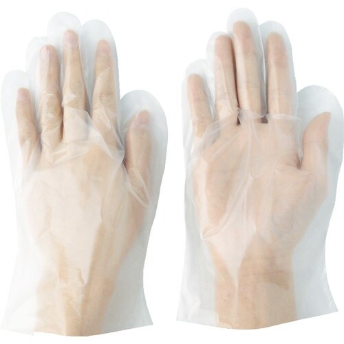 川西 使い捨てポリエチレン手袋 外エンボス Lサイ