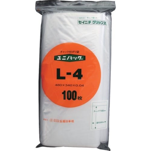 セイニチ チャック付ポリ袋 ユニパック L−4 透