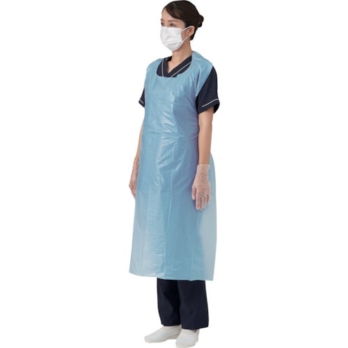 竹虎 ビニールエプロンP ブルー 50枚入