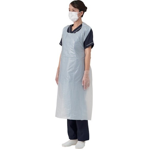 竹虎 ビニールエプロンP ホワイト 50枚入