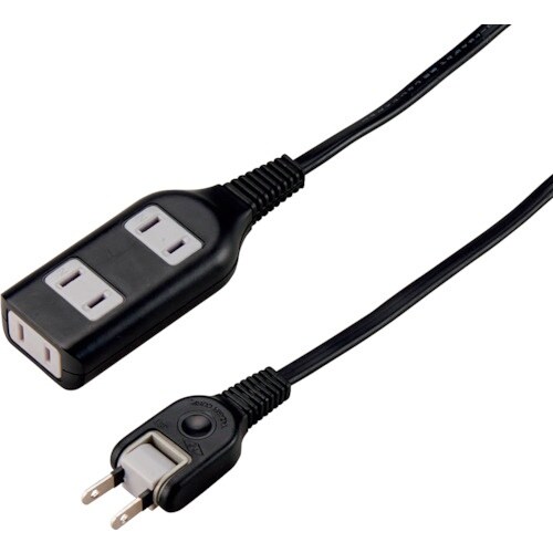 YAZAWA 耐トラ付タップ3個口3mブラック