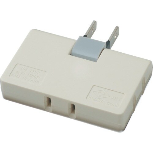 YAZAWA 耐トラ付コーナータップ3個口白