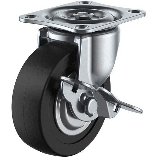 ユーエイ プレート式 自在 キャスター ゴム 車輪