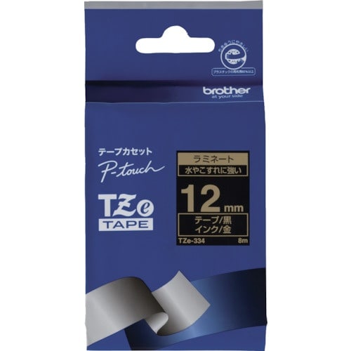 brother Tzeテープ 金文字/黒地/12m