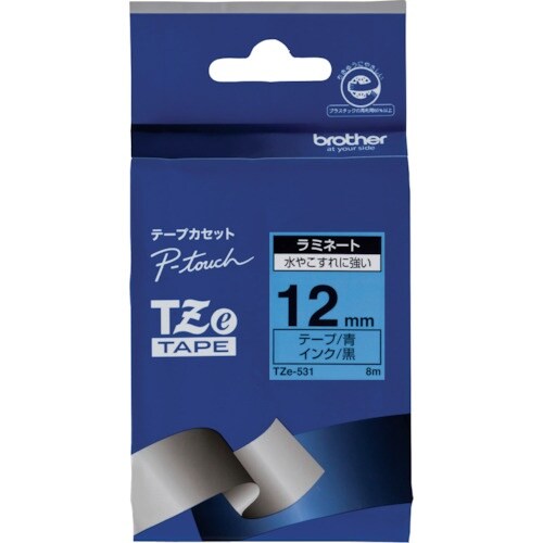 brother Tzeテープ 黒文字/青地/12m