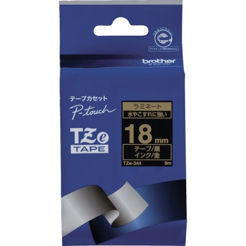 brother Tzeテープ 金文字/黒地/18m