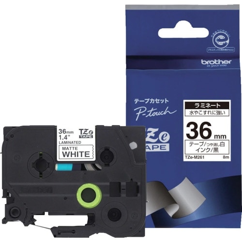 brother Tzeテープ 黒文字/白(つや消し