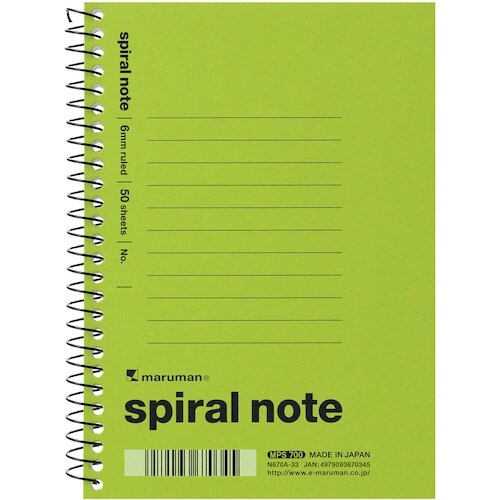 maruman A6スパイラルノート6MM横罫Lグ