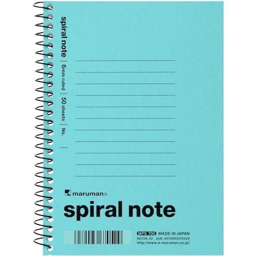 maruman A6スパイラルノート6MM横罫Lブ