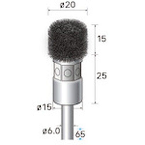 ナカニシ ステンレスブラシ 角 φ20×15×軸φ