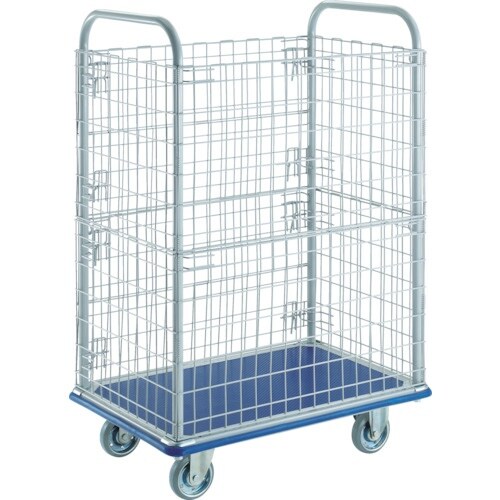 TRUSCO プレス製台車 ドンキーカート 金網付