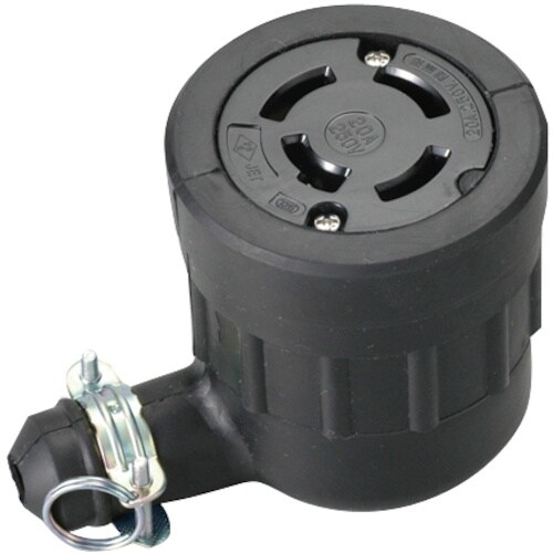 明工 接地3P 20A L形引掛ゴムコネクターボデ