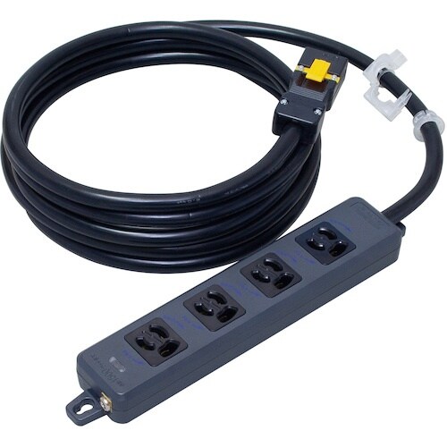 明工 横形OA用抜け止め接地タップ4コ口 ランプ、