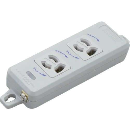 明工 横形OA用抜け止め接地タップ2コ口 ランプ、