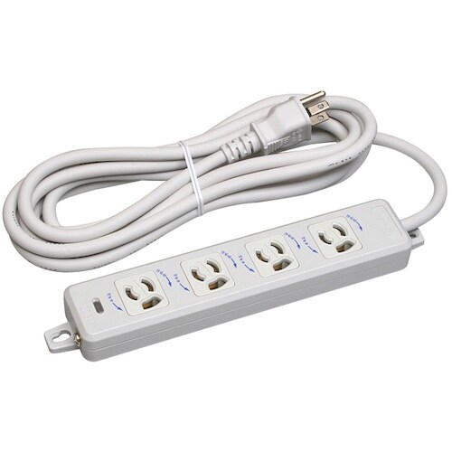 明工 横形OA用抜け止め接地タップ4コ口 ランプ、