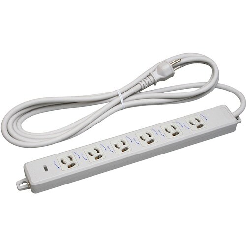 明工 横形OA用抜け止め接地タップ6コ口 ランプ、