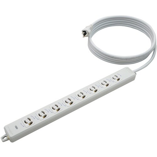 明工 横形OA用抜け止め接地タップ8コ口 ランプ、