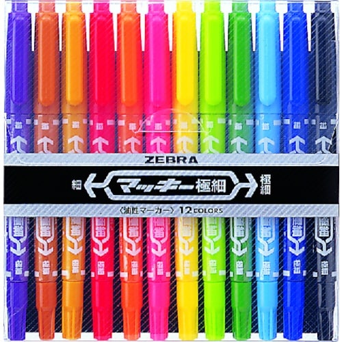 ゼブラ マッキー極細 12色セット