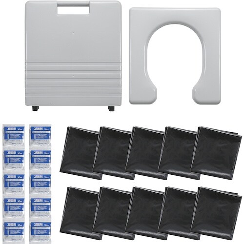 サンコー 簡易ポータブルトイレ グレー