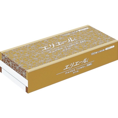 エリエール ペーパータオル 無漂白ダブル150組3